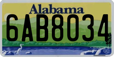 AL license plate 6AB8034
