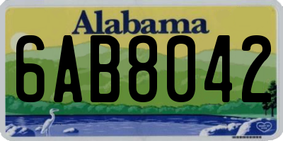 AL license plate 6AB8042