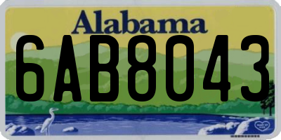 AL license plate 6AB8043