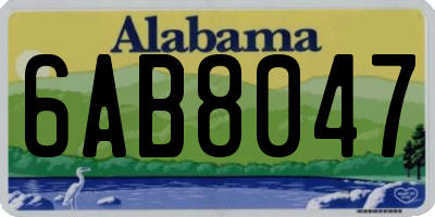 AL license plate 6AB8047