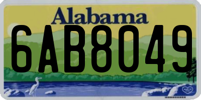 AL license plate 6AB8049