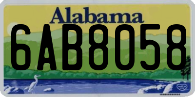 AL license plate 6AB8058
