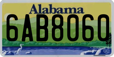 AL license plate 6AB8060