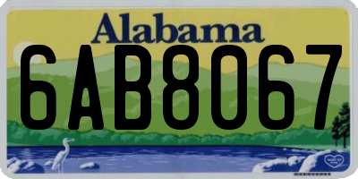 AL license plate 6AB8067