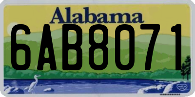 AL license plate 6AB8071
