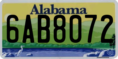AL license plate 6AB8072