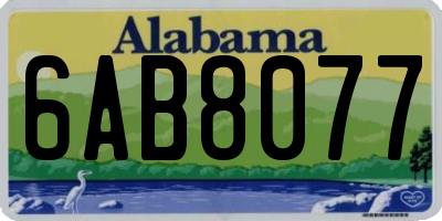 AL license plate 6AB8077