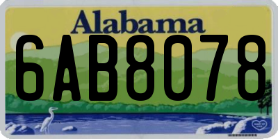 AL license plate 6AB8078