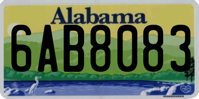AL license plate 6AB8083