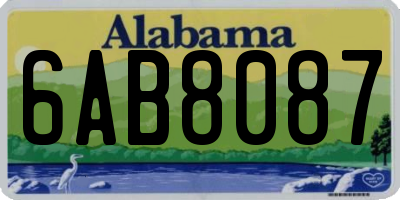 AL license plate 6AB8087