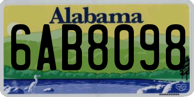 AL license plate 6AB8098