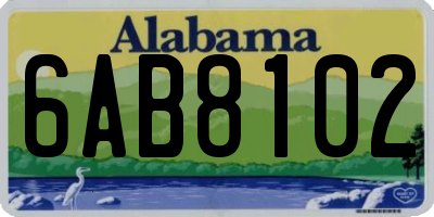 AL license plate 6AB8102