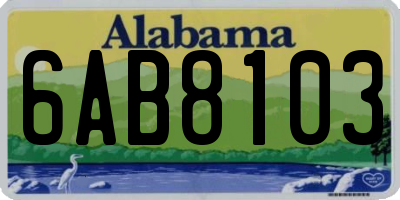 AL license plate 6AB8103