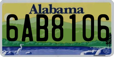 AL license plate 6AB8106