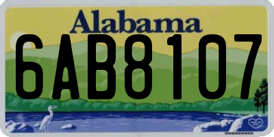 AL license plate 6AB8107