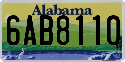AL license plate 6AB8110