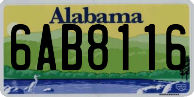 AL license plate 6AB8116