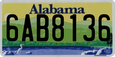 AL license plate 6AB8136