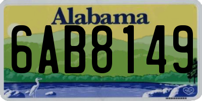 AL license plate 6AB8149
