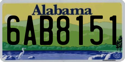 AL license plate 6AB8151
