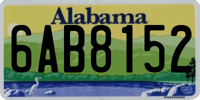 AL license plate 6AB8152