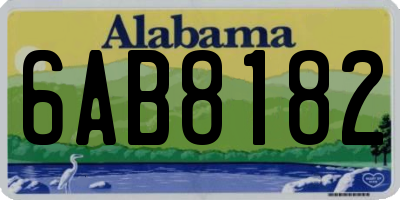 AL license plate 6AB8182