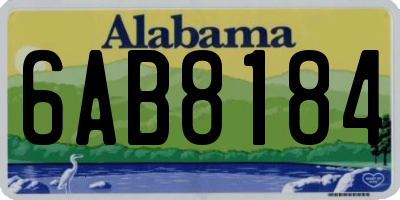 AL license plate 6AB8184