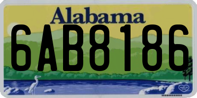 AL license plate 6AB8186