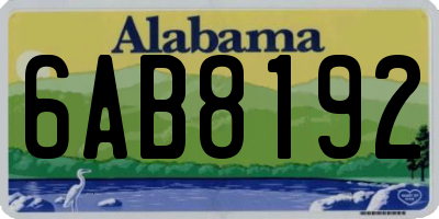 AL license plate 6AB8192