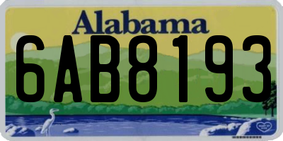 AL license plate 6AB8193