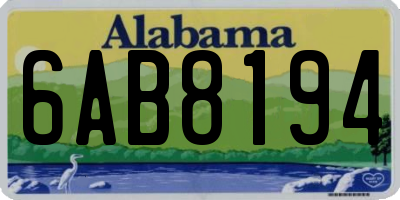 AL license plate 6AB8194