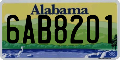 AL license plate 6AB8201