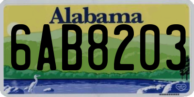 AL license plate 6AB8203