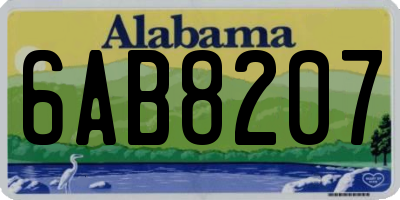 AL license plate 6AB8207