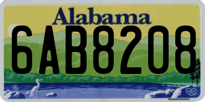 AL license plate 6AB8208