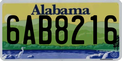 AL license plate 6AB8216