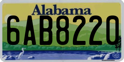 AL license plate 6AB8220