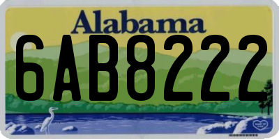 AL license plate 6AB8222