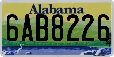 AL license plate 6AB8226