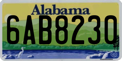 AL license plate 6AB8230