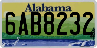 AL license plate 6AB8232