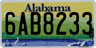 AL license plate 6AB8233