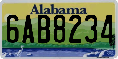 AL license plate 6AB8234
