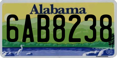 AL license plate 6AB8238