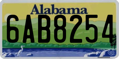 AL license plate 6AB8254