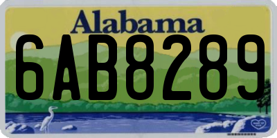 AL license plate 6AB8289