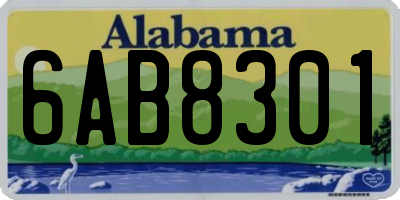 AL license plate 6AB8301