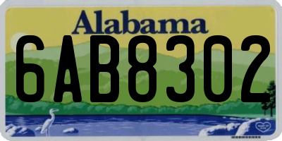 AL license plate 6AB8302