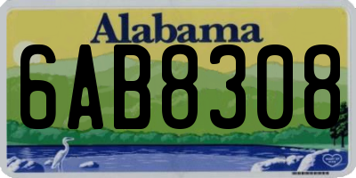 AL license plate 6AB8308