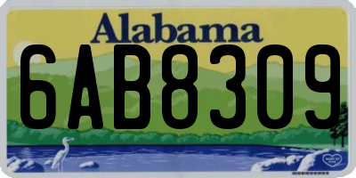 AL license plate 6AB8309